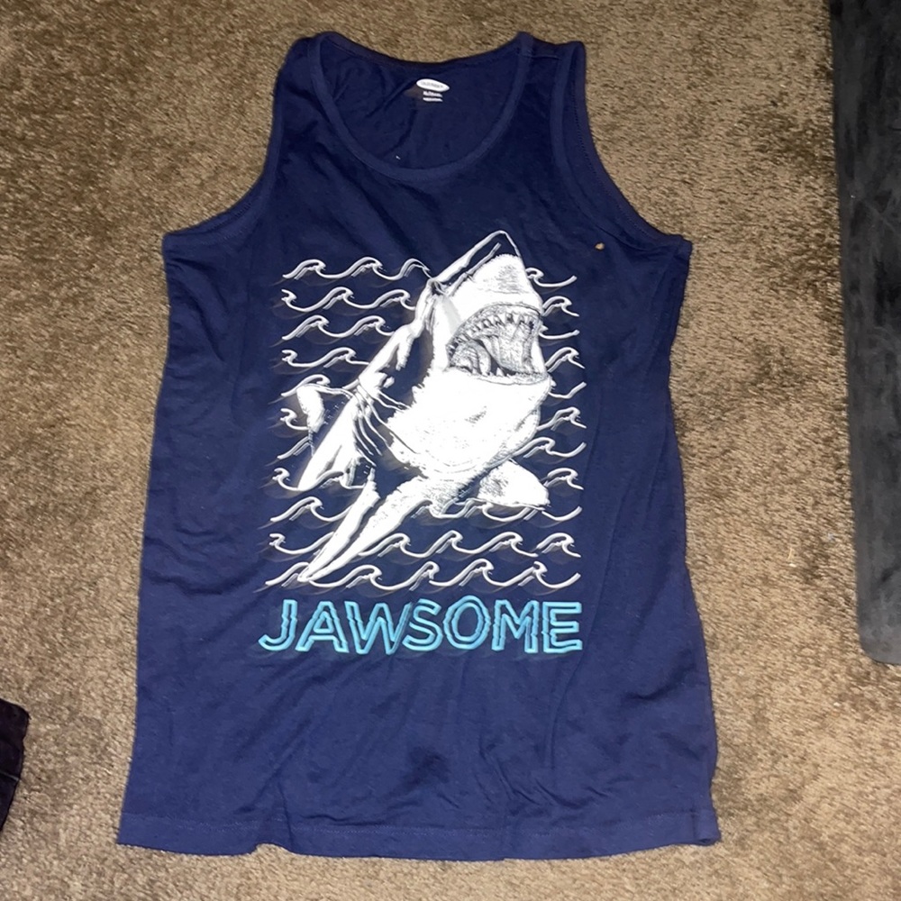Almost new boys shark attack tank top.